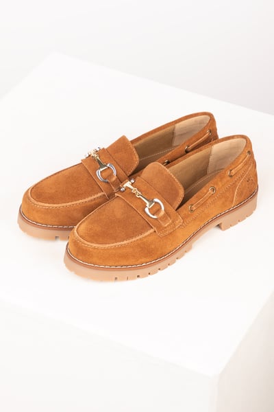 Ladies Suede Chunky Snaffle Loafer - Wrelton - Tan
