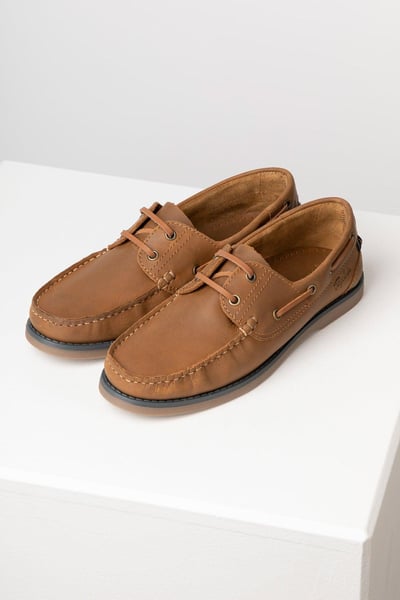 Men's Leather Deck Shoe - Runswick - Tan
