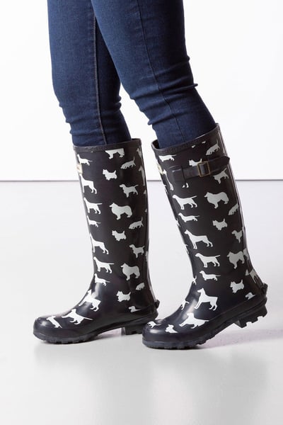 Ladies Wellingtons - Ripon III - Multi Dog Grey
