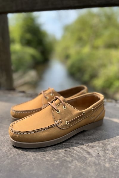 Ladies Reighton Leather Deck Shoes - Tan