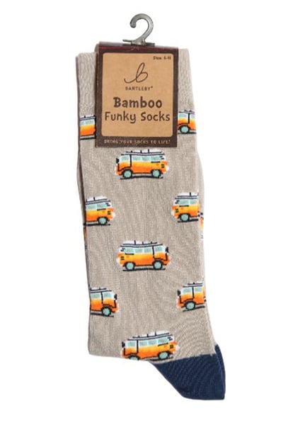 Men's Bamboo Funky Socks - Surfer Bus
