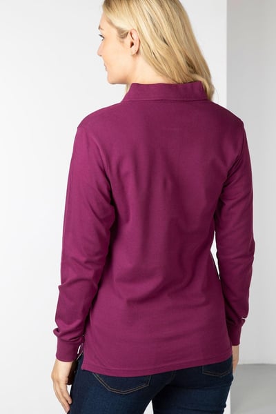 Ladies Charlie Long Sleeve Polo Shirt - Berry