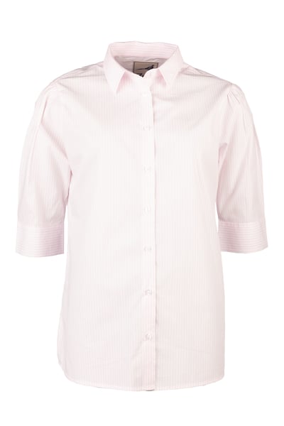 Ladies Short Sleeved Shirt - Ivy - Pink Stripe