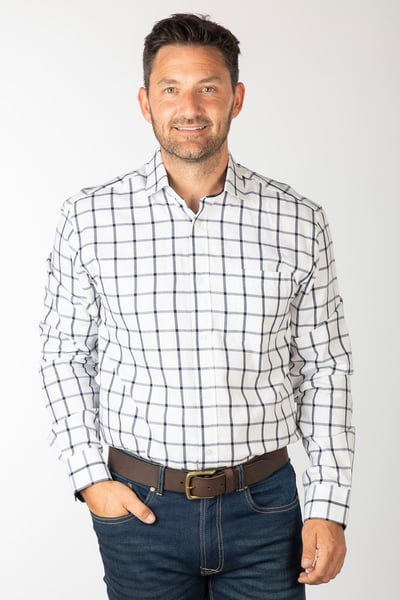 Men's Cotton Twill Country Shirt - Malham Dark Navy