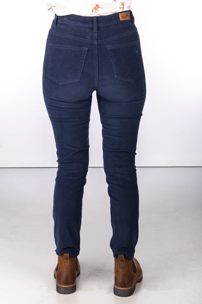 Pantalon droit en velours côtelé pour femme - Ella - Marine