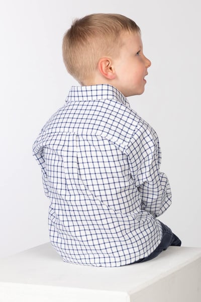 Boys Country Check Shirts - Richmond Navy/white