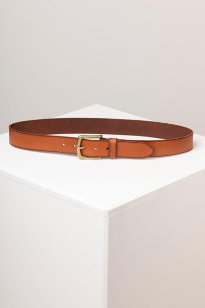 Men's Leather Jeans Belt - Kiplin - Tobacco