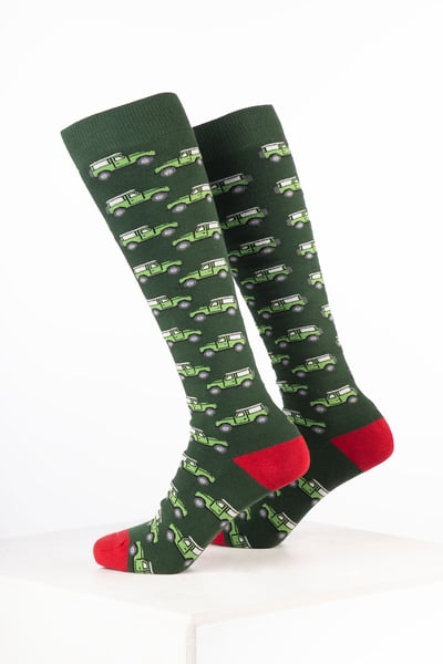 Men’s Cars Welly Socks - 4X4 Dark Olive
