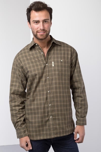 Chemise doublée en molleton pour hommes - Olive de Gransmoor