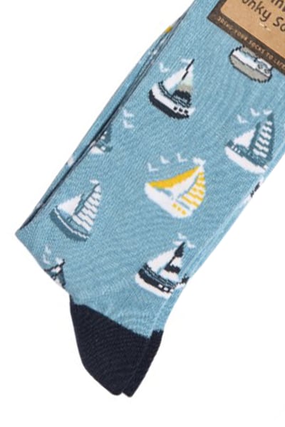 Men's Bamboo Funky Socks - Yachts