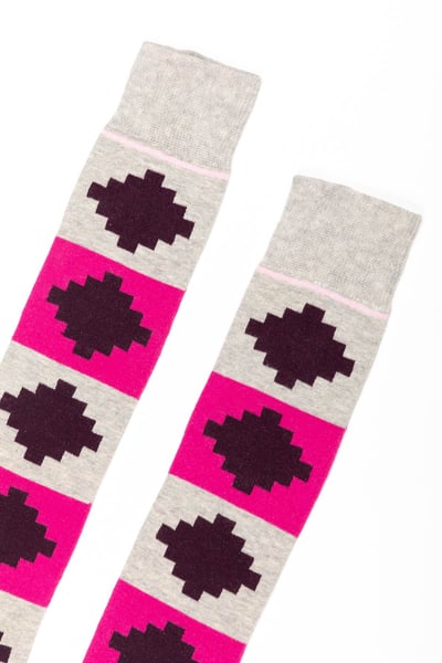 Ladies Polo Knee Length Riding Socks - Marl Grey