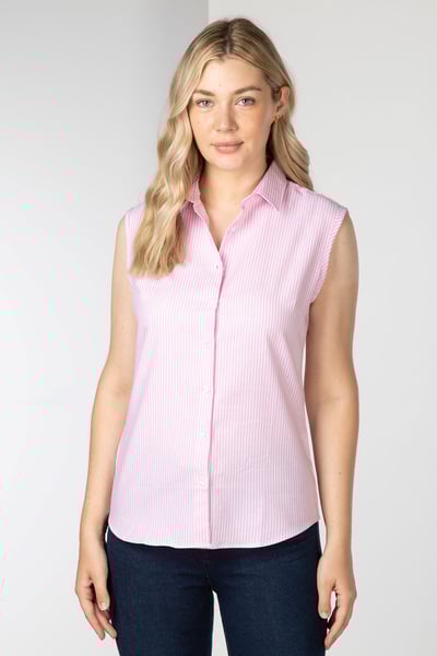 Ladies Hannah Sleeveless Country Shirt - Matilda - Pink