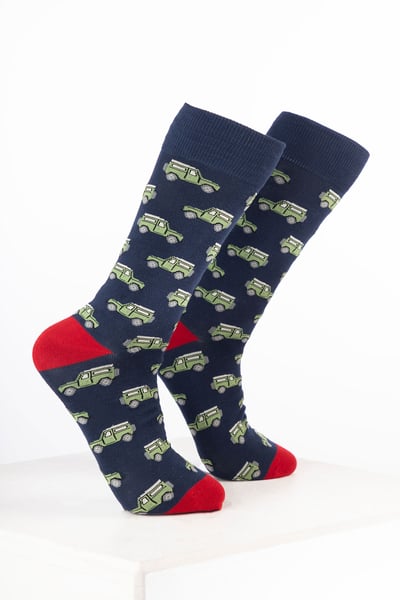 Calcetines tobilleros para hombre con estampado de coche - 4x4 Azul marino
