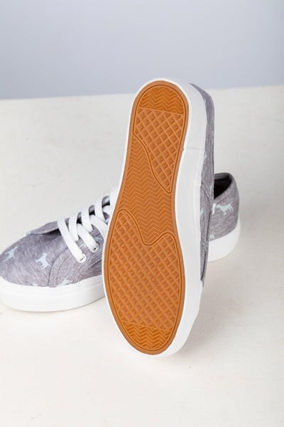Ladies Canvas Platform Trainers - Roxby III - Marl Grey Dog