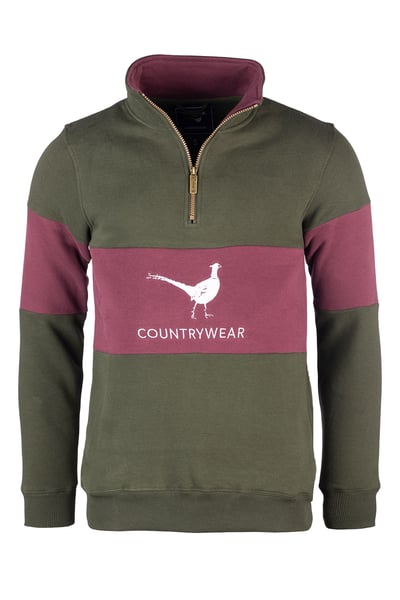 Men's Sweatshirt - Byland - Pheasant Olive/Wine/Olive