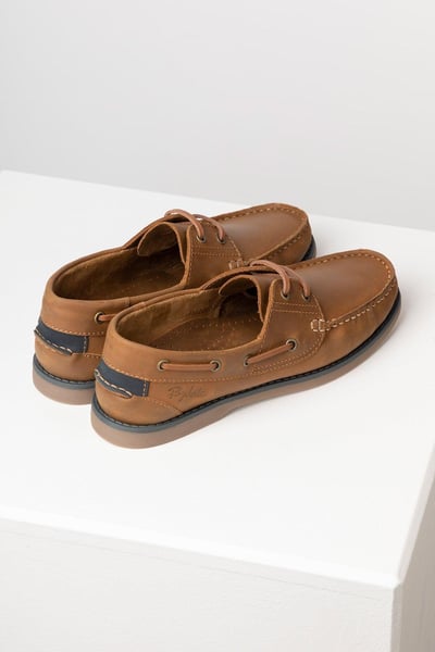 Men's Leather Deck Shoe - Runswick - Tan