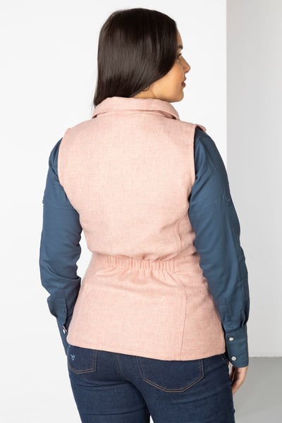 Ladies Tweed Waistcoat - Helmsley - Pink Tweed
