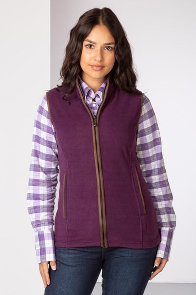 Ladies Premium Fleece Waistcoat - Huggate - Berry