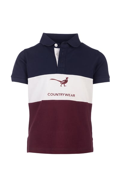 Junior Polo Shirt - Byland - Pheasant Navy/White/Wine