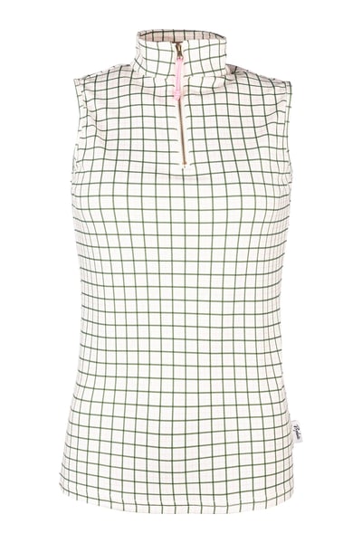 Ärmelloses Damen-Top mit 1/4-Reißverschluss - Foxholes - Ellie Olive