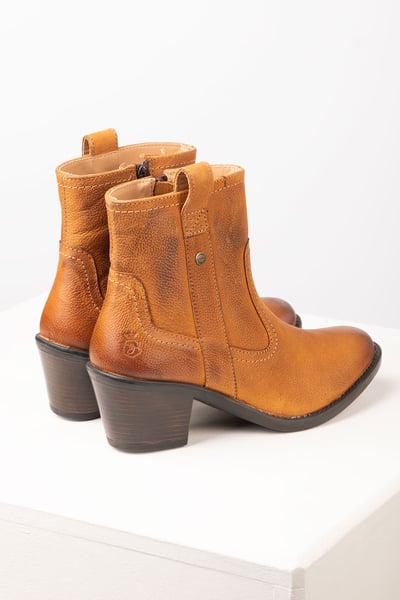 Botas de piel con tacón para mujer - Whenby - Camello