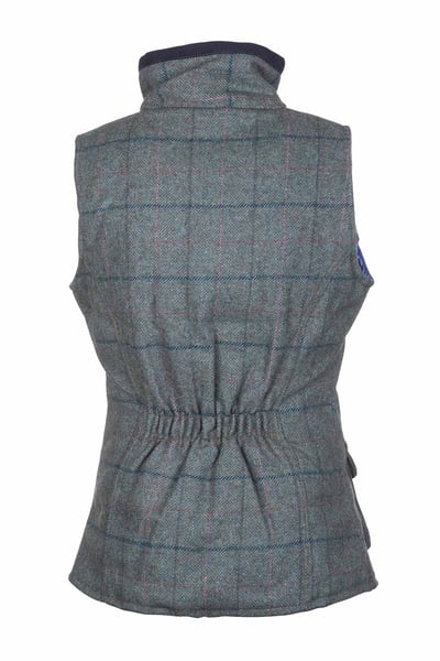 Girls Tweed Waistcoat - Blue Check