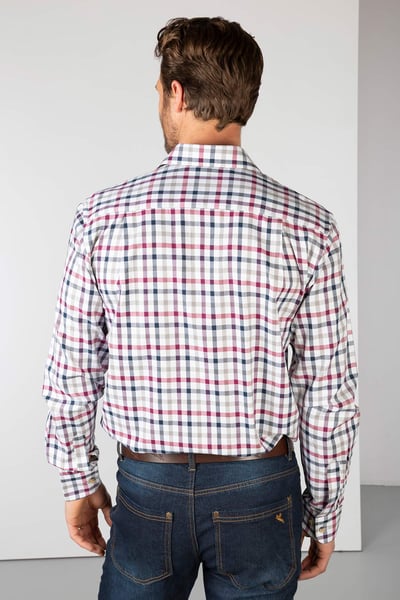 Men's Country Check Shirts - Otley - Otley Wine