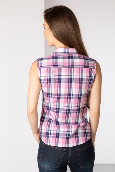 Ladies Hannah Sleeveless Country Shirt - Sally - Sally Pink