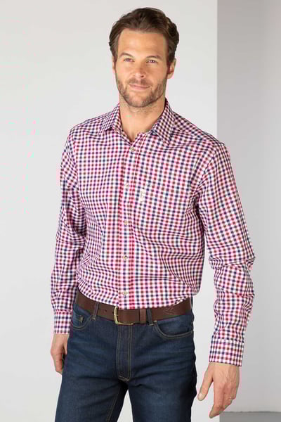 Men's Checked Shirts - Richmond - Richmond Red/Navy
