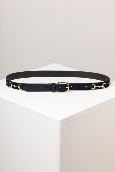 Ladies Suede Snaffle Belt - Lucinda - Dark Navy