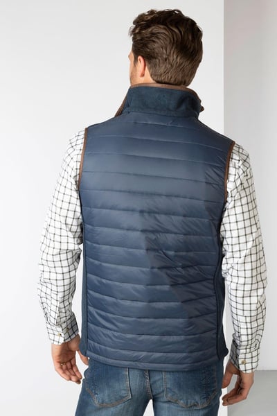 Men's Hybrid Fleece Gilet - Huggate - Marl Navy
