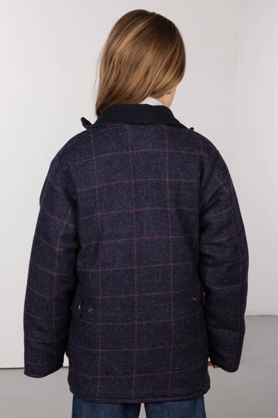 Mädchen-Tweed-Jacke – Wrelton - Marineblauer Tweed