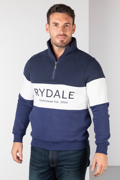 Sudadera de hombre - Byland - Rydale Azul marino/Blanco/Denim