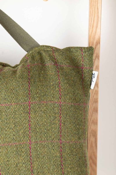 Tweed-Kissen für den Außenbereich - Pflaumen-Check