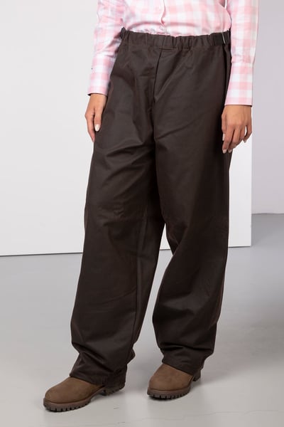 Waterproof Wax Cotton Overtrousers - Brown