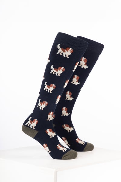 Calcetines de agua con diseño de animales para niños - Spaniel Azul Oscuro