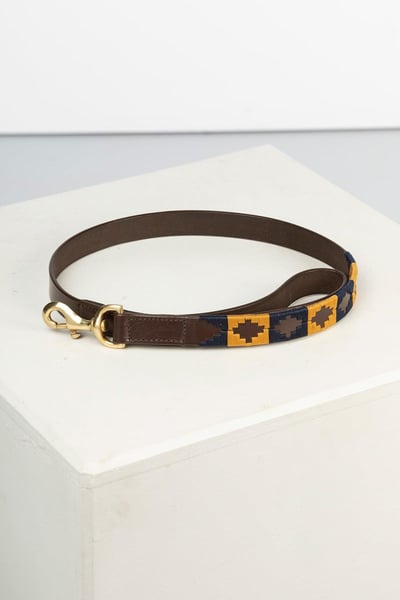 Polo Belt Hundeleine - Marine/Braun/Senf