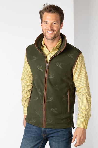 Men’s Pheasant Fleece Gilet - Haxby - Khaki