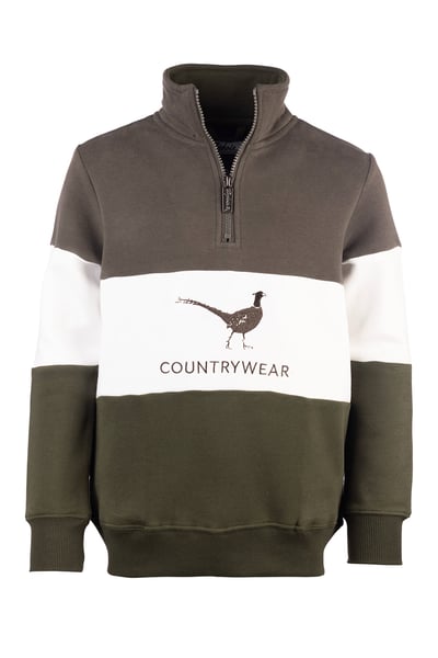 Boy's Sweatshirt - Byland II - Pheasant Dark Green/White/Olive
