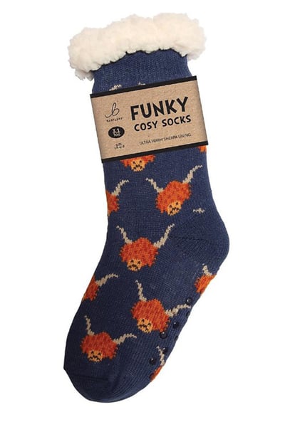 Funky Sherpa Socks - Highland Cows