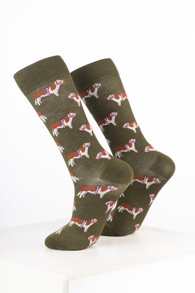 Women’s Bamboo Rich Farm Ankle Socks - Champion Heifer Dark Olive