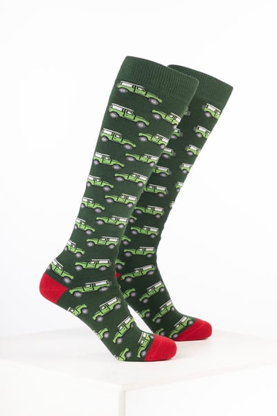 Men’s Cars Welly Socks - 4X4 Dark Olive