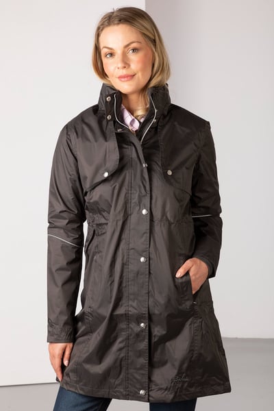 Ladies 3/4 Length Riding Coat - Emley - Dark Grey