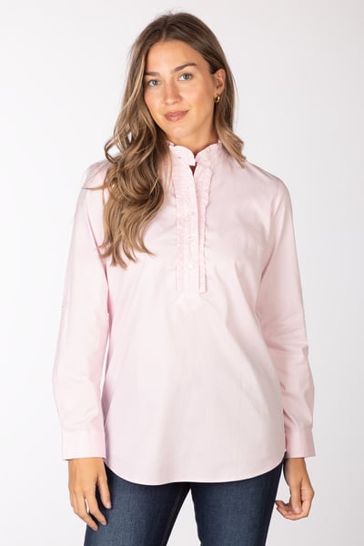 Ladies Overhead Ruffled Shirt - Ivy - Pink