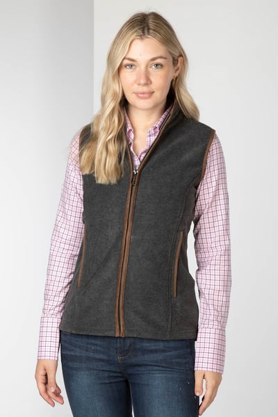 Ladies Premium Fleece Waistcoat - Huggate - Dark Marl Grey