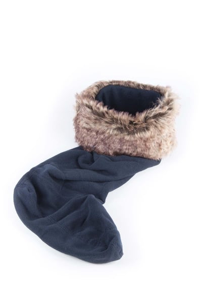 Ladies Fur Boot Liners - Grey/Navy