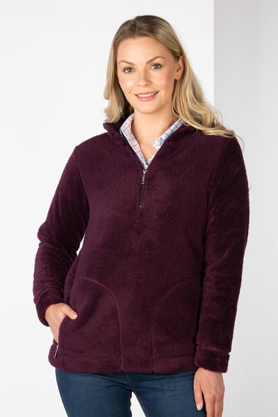 Ladies Hooded Fleece - Etton II - Berry