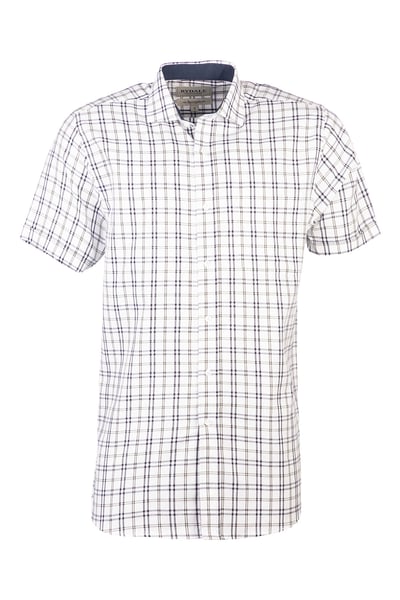 Men's Short Sleeve Country Shirt - Harrogate Dark Navy/Olive