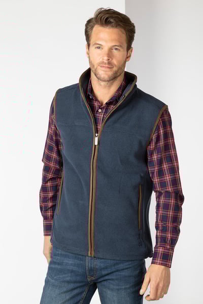 Chaleco Polar Hombre - Huggate - Azul marino jaspeado