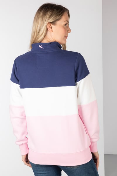 Ladies Sweatshirt - Byland - Cow Denim/White/Sorbet